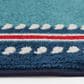 Central Oriental Terrace Tropic Nautical Border Rope 7"10" x 9"10" Turquoise and Sapphire Area Rug, , large