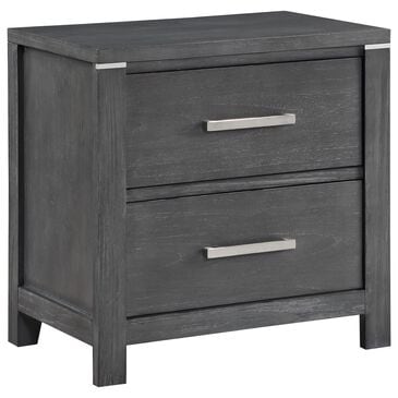 New Heritage Design Odessa 2-Drawer Nightstand in Charcoal and Silver, , large