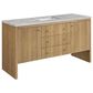 James Martin Vanities Hudson 60" Single Bathroom Vanity in Light Natural Oak with 3 cm Victorian Silver Quartz Top and Rectangular Sink, , large