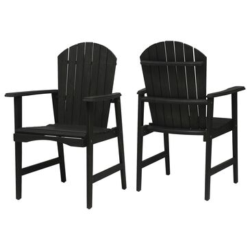 Noble House Malibu Adirondack Dining Chair in Dark Gray (Set of 2), , large