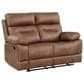 Steve Silver Rudger Manual Reclining Loveseat in Chestnut Brown, , large