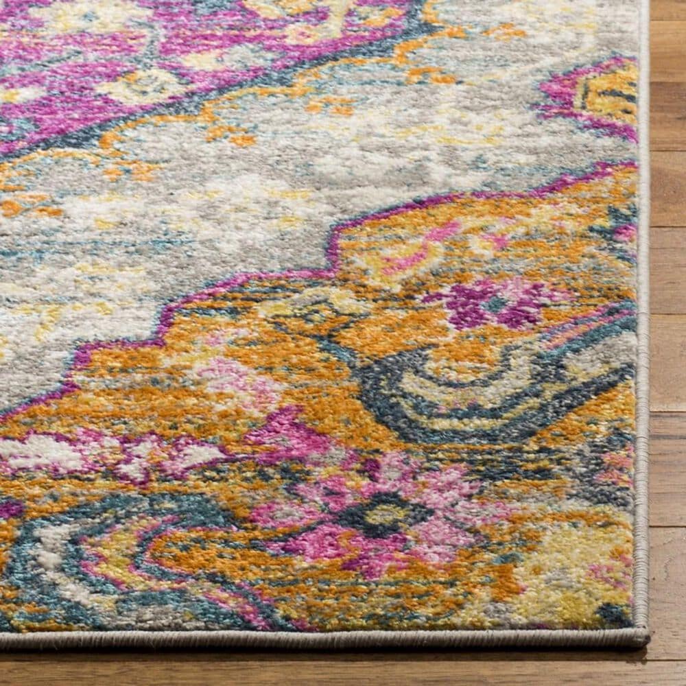 Safavieh Madison MAD119G 5&#39;1&quot; x 7&#39;6&quot; Light Grey and Fuchsia Area Rug, , large