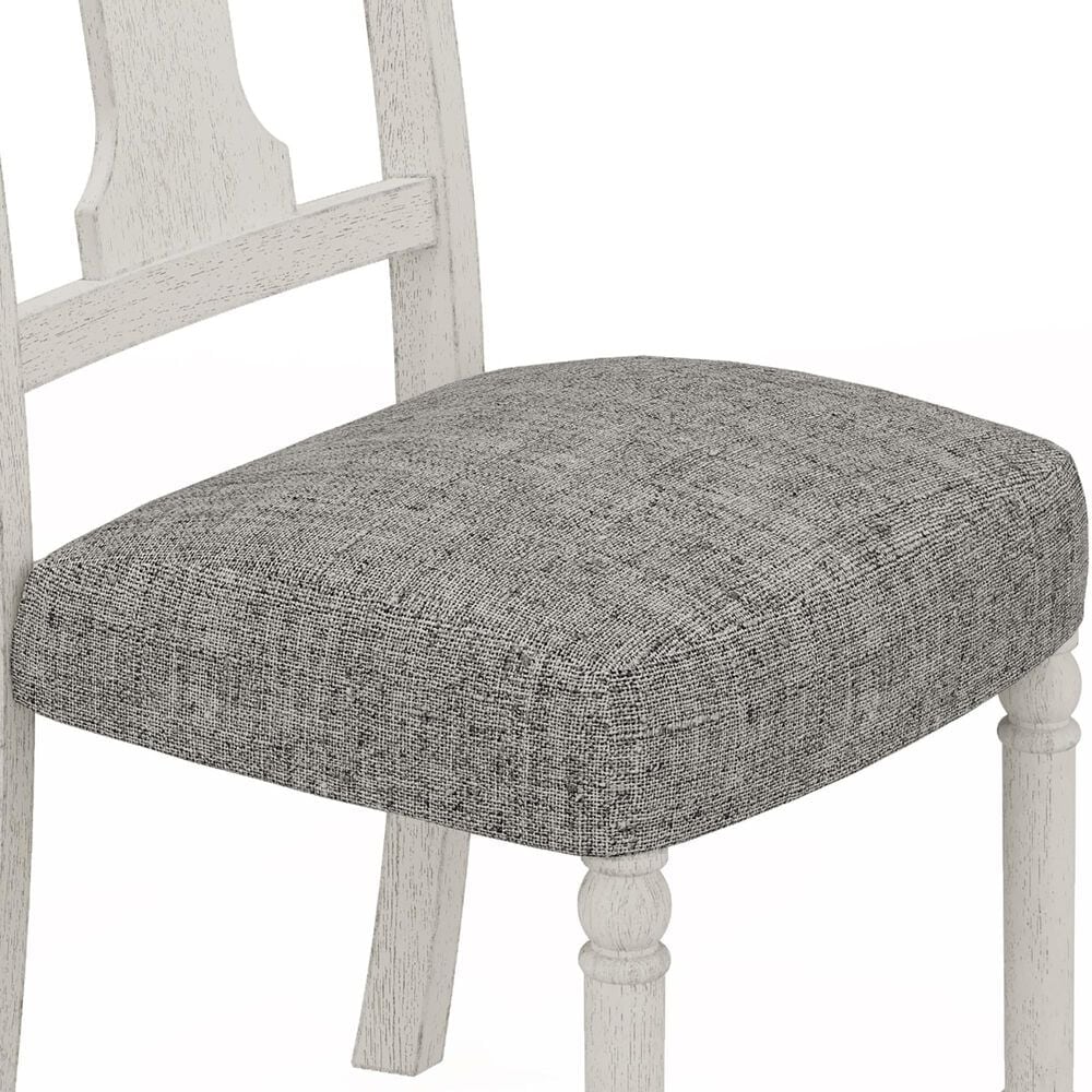 HOMLUX Side Chair with Gray Cushion in White (Set of 2), , large
