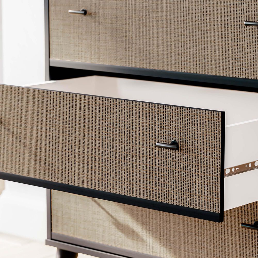 Ashley Charlang 6 Drawer Dresser in Matte Black and Beige, , large