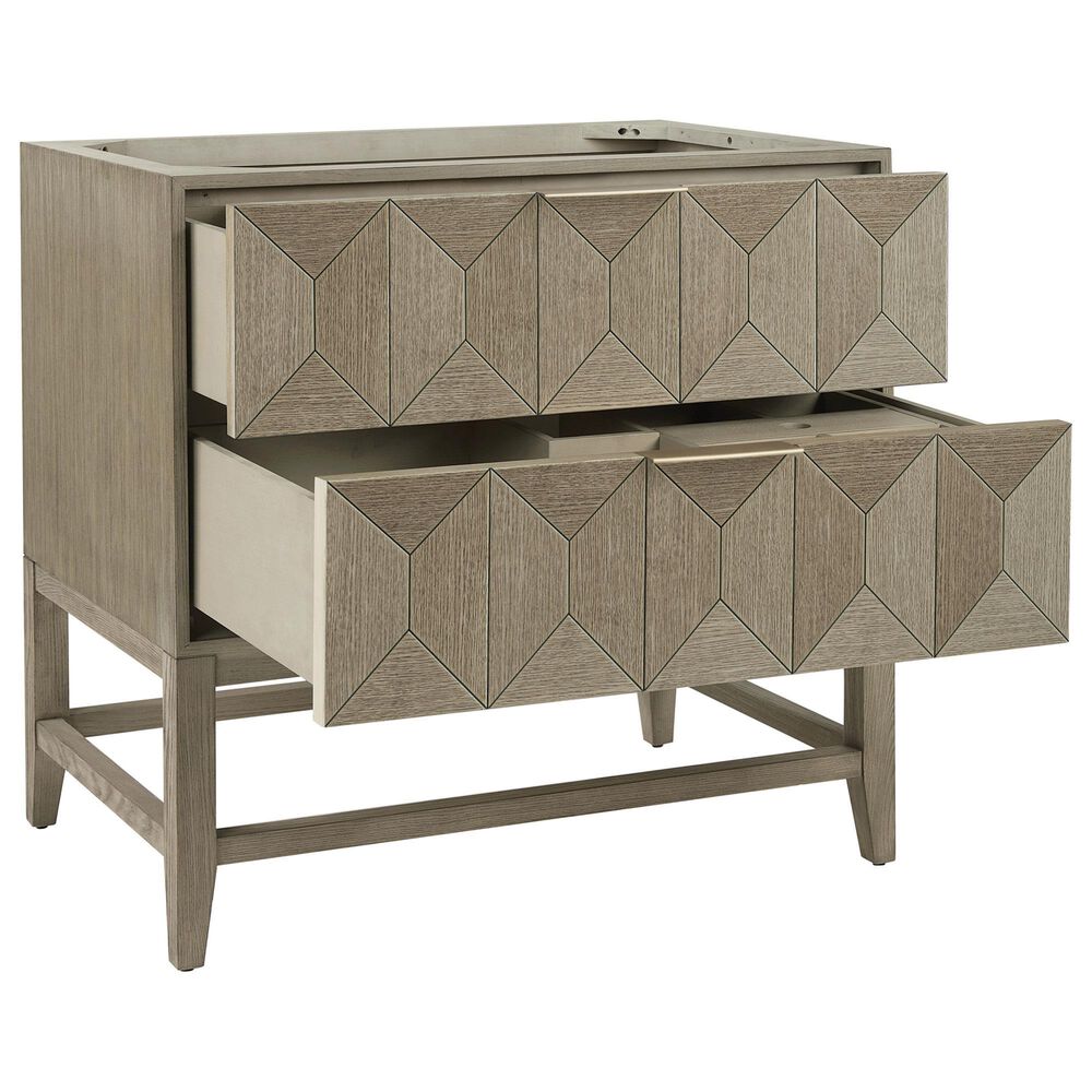 James Martin Vanities Emmeline 36" Single Bathroom Vanity in Pebble Oak with 3 cm Charcoal Soapstone Quartz Top and Rectangular Sink, , large