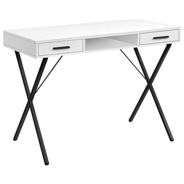 Monarch Specialties 42" Computer Desk in White and Black, , large