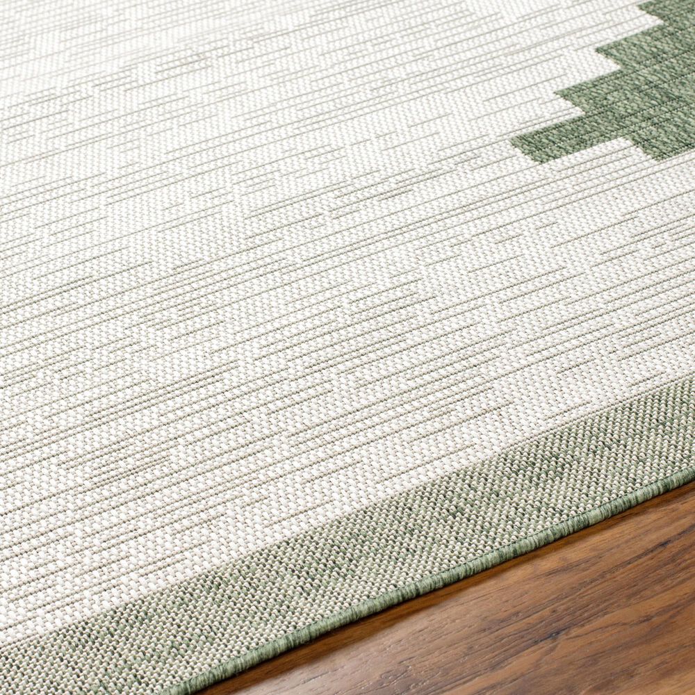 Surya Eagean EAG-2435 Grass Green, Ivory, Dark Green and Seafoam 6&#39;7&quot; Square Indoor/Outdoor Area Rug, , large