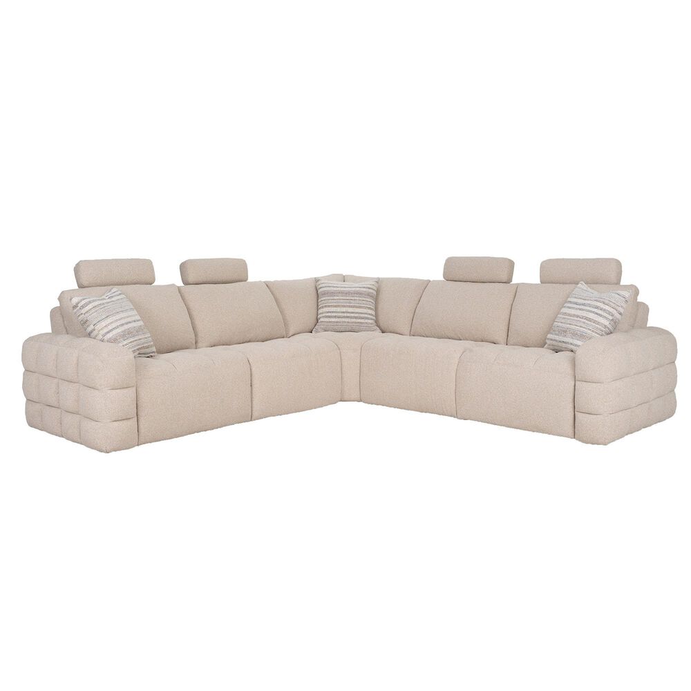 Aurora Furnishings 5-Piece Power Reclining Sectional in Promise Ecru, , large