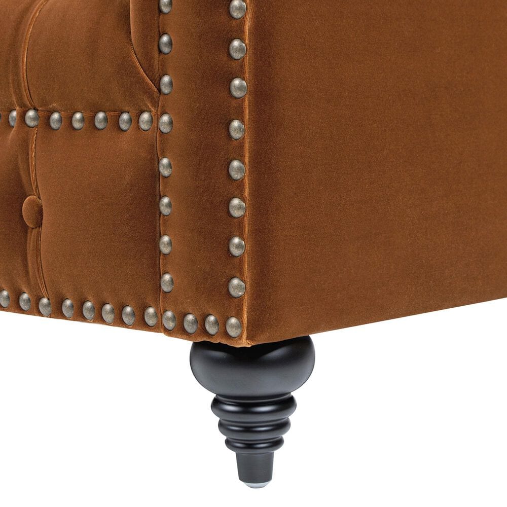 Jennifer Taylor Home Alto Stationary Sofa in Burnt Orange Velvet, , large