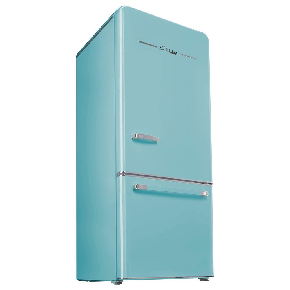 Unique Appliances Classic Retro 18 Cu. Ft Bottom Freezer Refrigerator in Ocean Mist Turquoise, , large