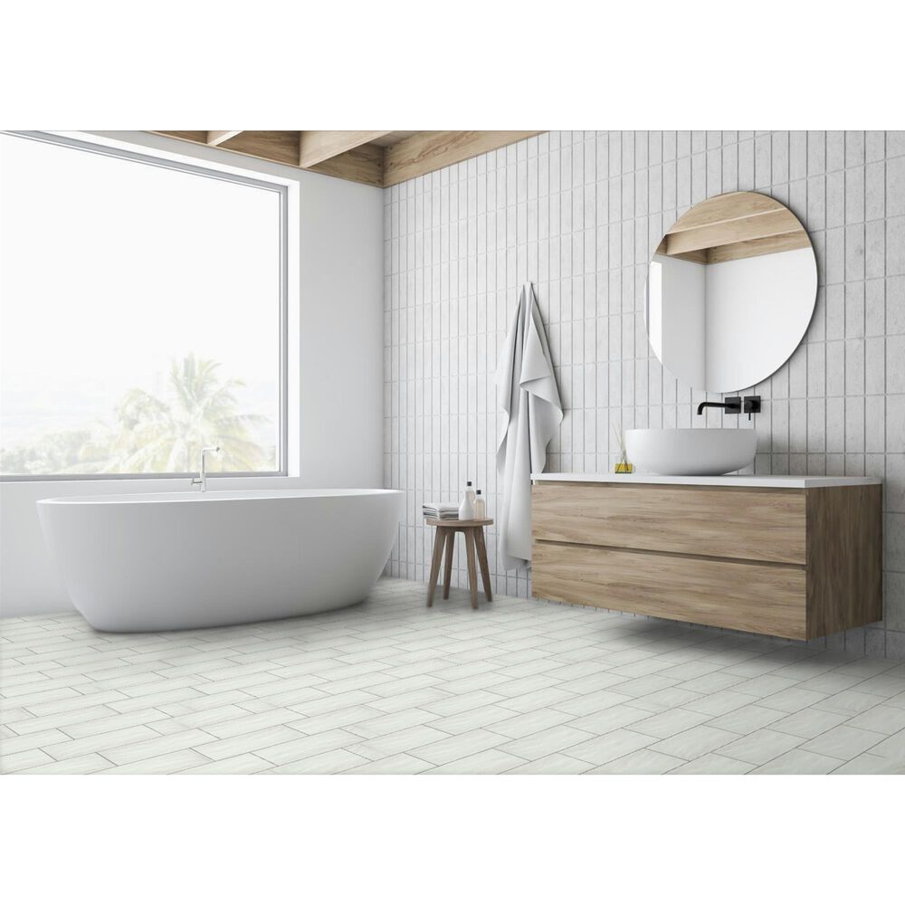Emser Eclissi White 5" x 5" Star Glazed Porcelain Tile, , large