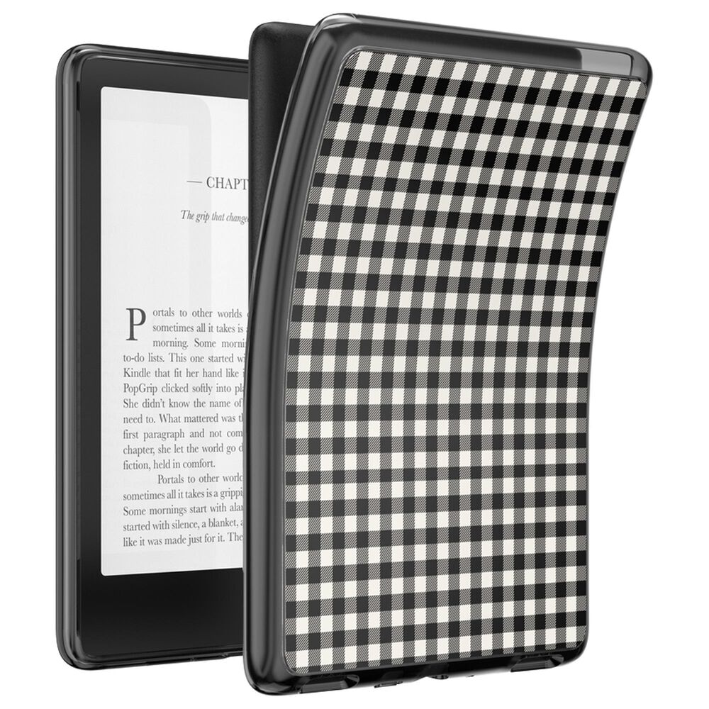 PopSockets MagSafe Case for Kindle 11th Gen in Black and White Gingham, , large