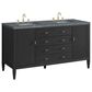 James Martin Vanities Myrrin 60" Double Vanity in Carbon Oak with 3 cm Parisien Bleu Quartz Top, , large