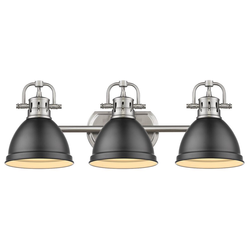 Golden Lighting Duncan 3-Light Bath Vanity in Pewter and Matte Black, , large