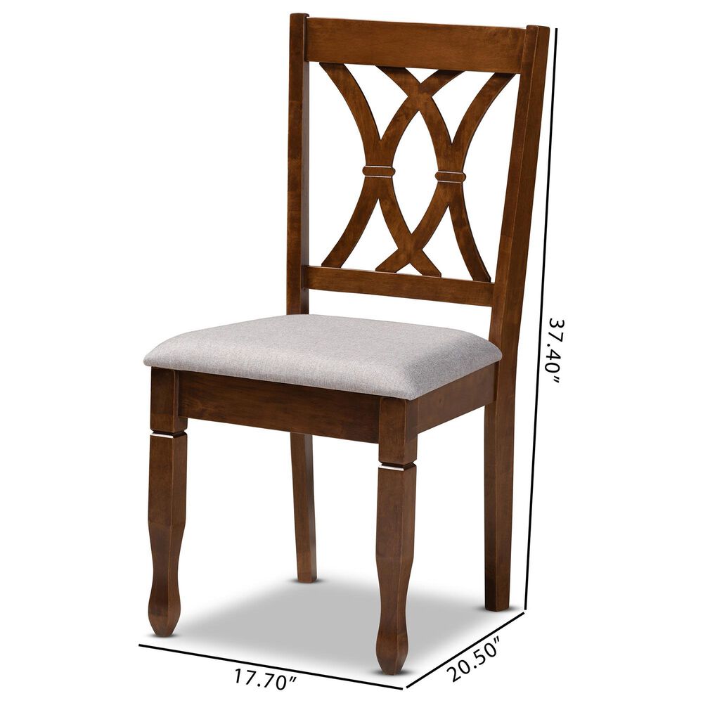 Baxton Studio Augustine Side Chair in Walnut Brown (Set of 4), , large