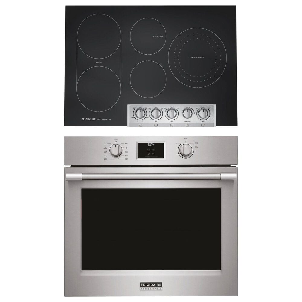 Frigidaire Professional Professional 2-Piece Kitchen Package with 30" Single Wall Oven and 30" Electric Cooktop in Stainless Steel, , large