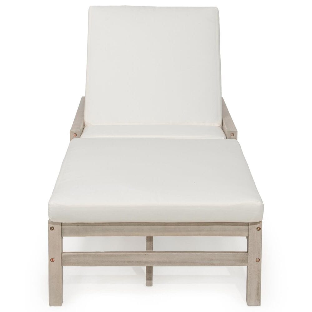 HOMLUX Patio Chaise Lounge with Square Backrest in Gray, , large
