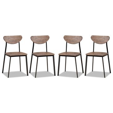 Baxton Studio Ornette Dining Chair in Walnut Brown and Black (Set of 4), , large