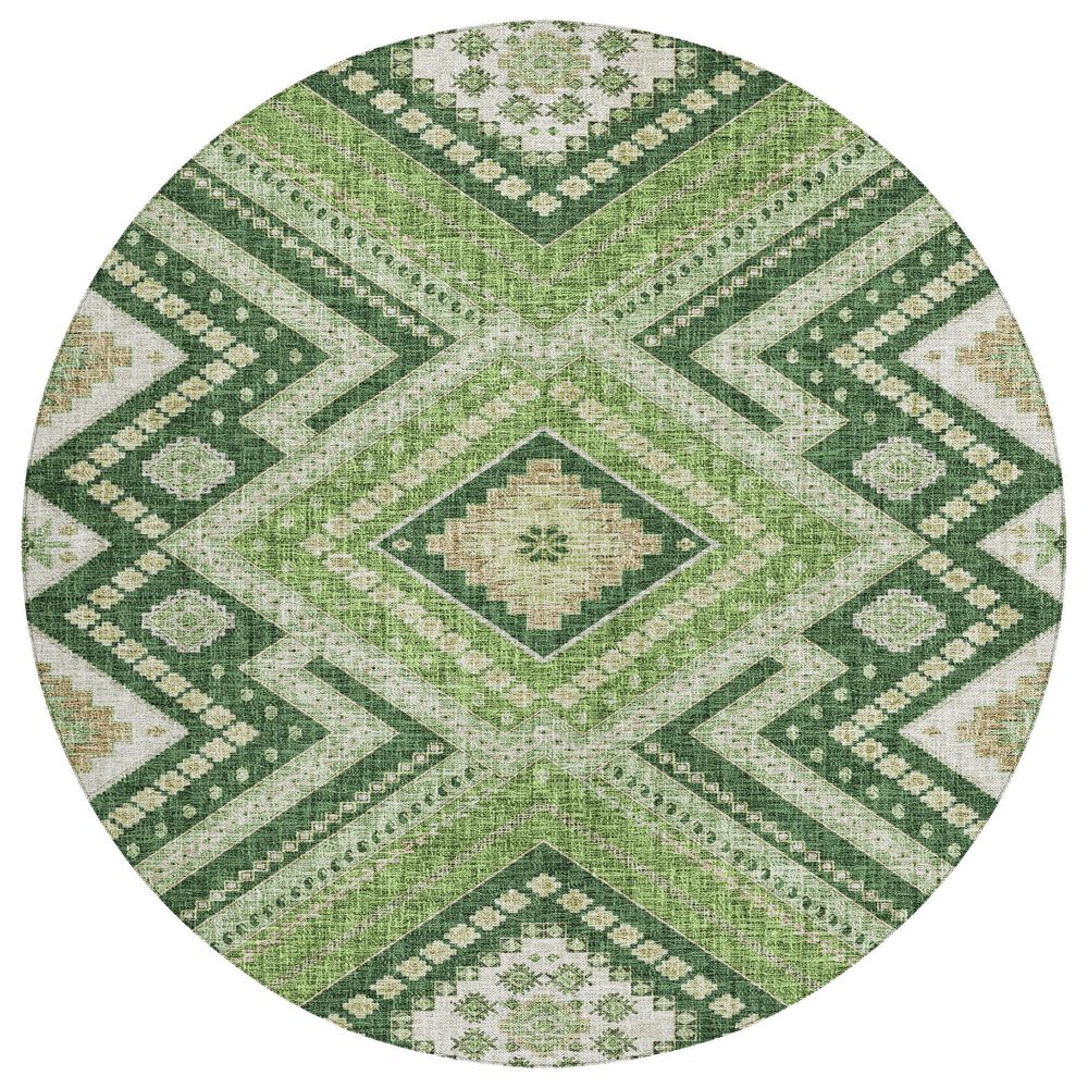 Dalyn Rug Company Portico PO5 Green 8" Round Area Rug, , large