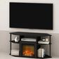 HOMLUX 47" Corner TV Stand with No Heat Electric Fireplace in Americano and Black, , large