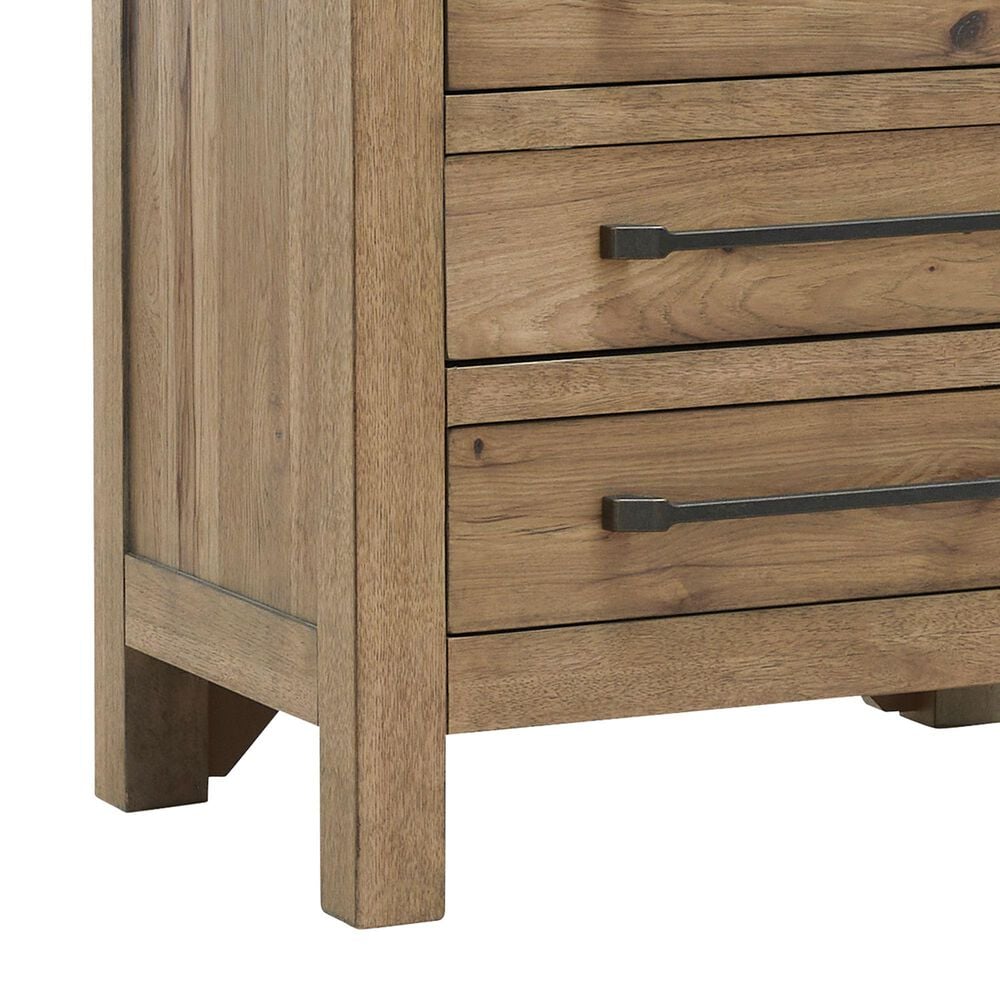 Millenium Ridgester King Panel Bed with Two Nightstands in Light Brown with USB Ports, , large