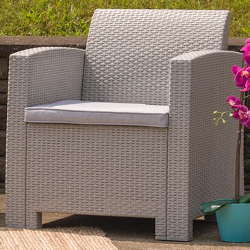 Flash Furniture Rattan Chair in Light Gray, , large