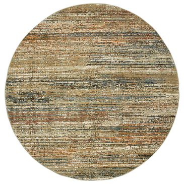 Oriental Weavers Atlas 7"10" Round Gold and Green Area Rug, , large