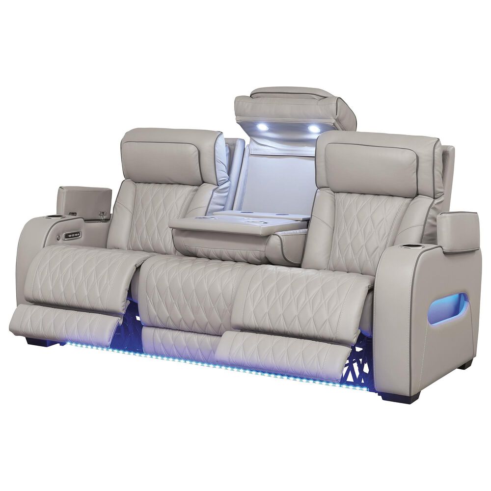 Ashley Boyington Power Reclining Sofa in Gray, , large