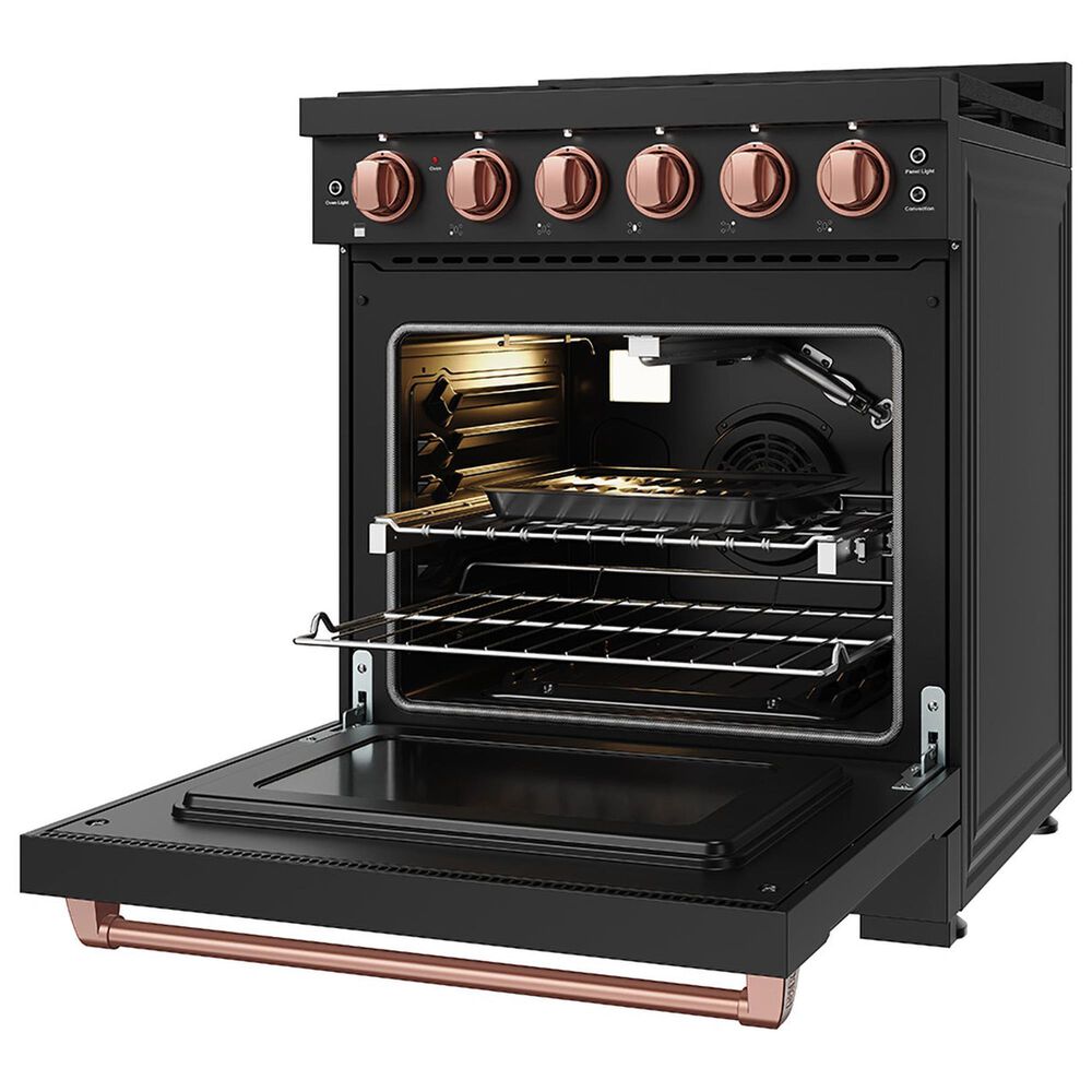 Thor Kitchen Gordon Ramsay 4.6 Cu. Ft. Professional Liquid Propane Range with Rose Gold Handle Kit in Black, , large