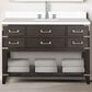 Lexora Home Norwalk 48" Single Bathroom Vanity in Brown Oak with White Quartz Top and Rectangular Sink, , large