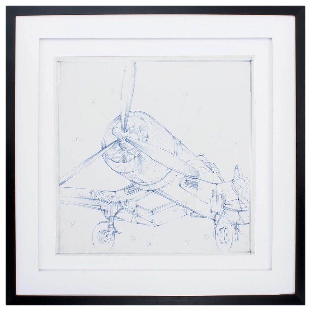 Propac "Airplane Sketch II" Wall Art in Blue, , large