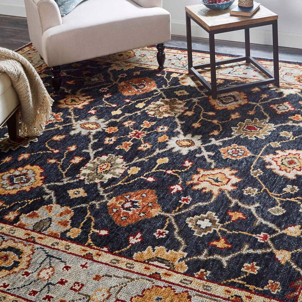 Feizy Carrington 7&#39;9&quot; x 9&#39;9&quot; Charcoal and Light Blue Area Rug, , large