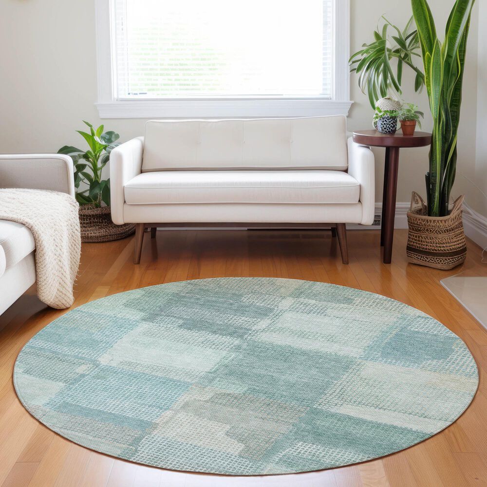 Dalyn Rug Company Ravenna RN10 8&#39; Round Teal Area Rug, , large