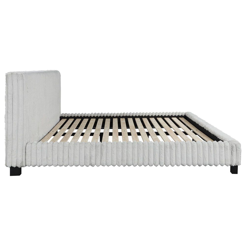 Ashley Zuraleus King Upholstered Platform Bed with Two Nightstands in Matte White, , large