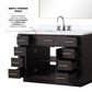 Lexora Home Abbey 48" Single Bathroom Vanity in Black Oak with 2 cm White Carrara Marble Top and Rectangular Sink, , large
