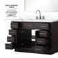 Lexora Home Abbey 48" Single Bathroom Vanity in Black Oak with 2 cm White Carrara Marble Top and Rectangular Sink, , large