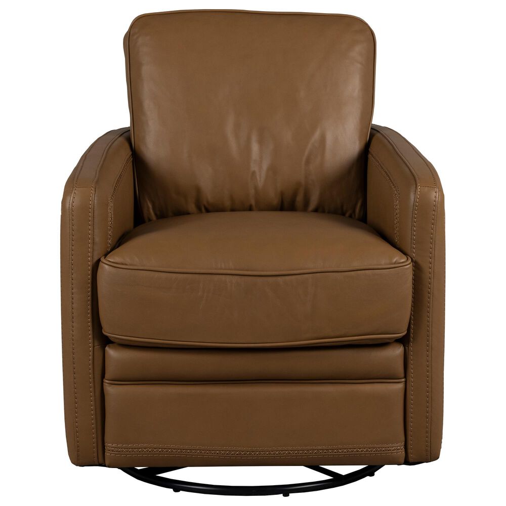 Italiano Furniture Turner Leather Swivel Glider in Camel, , large