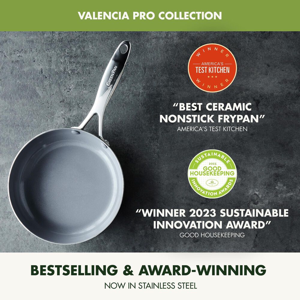 Green Pan Valencia Pro 8" Open Frypan in Stainless Steel, , large