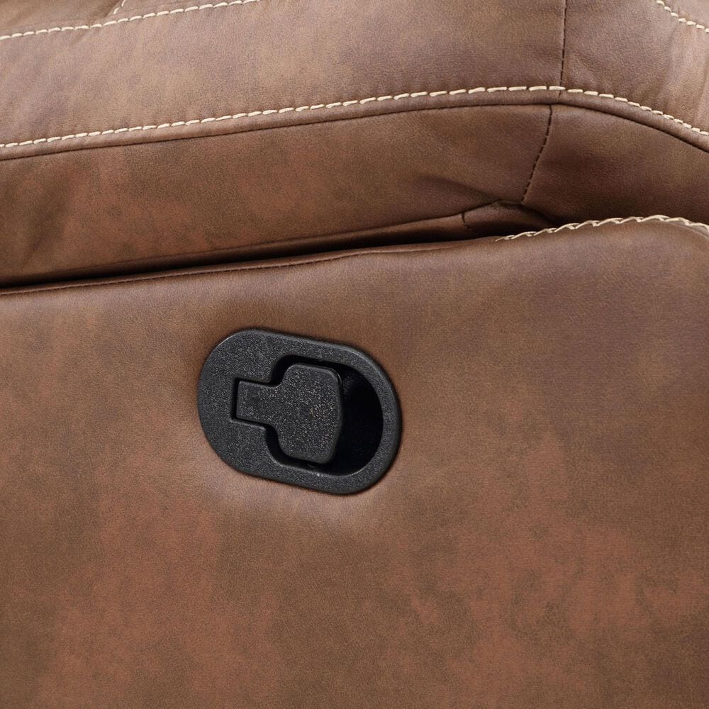 Steve Silver Rudger Manual Reclining Loveseat in Chestnut Brown, , large