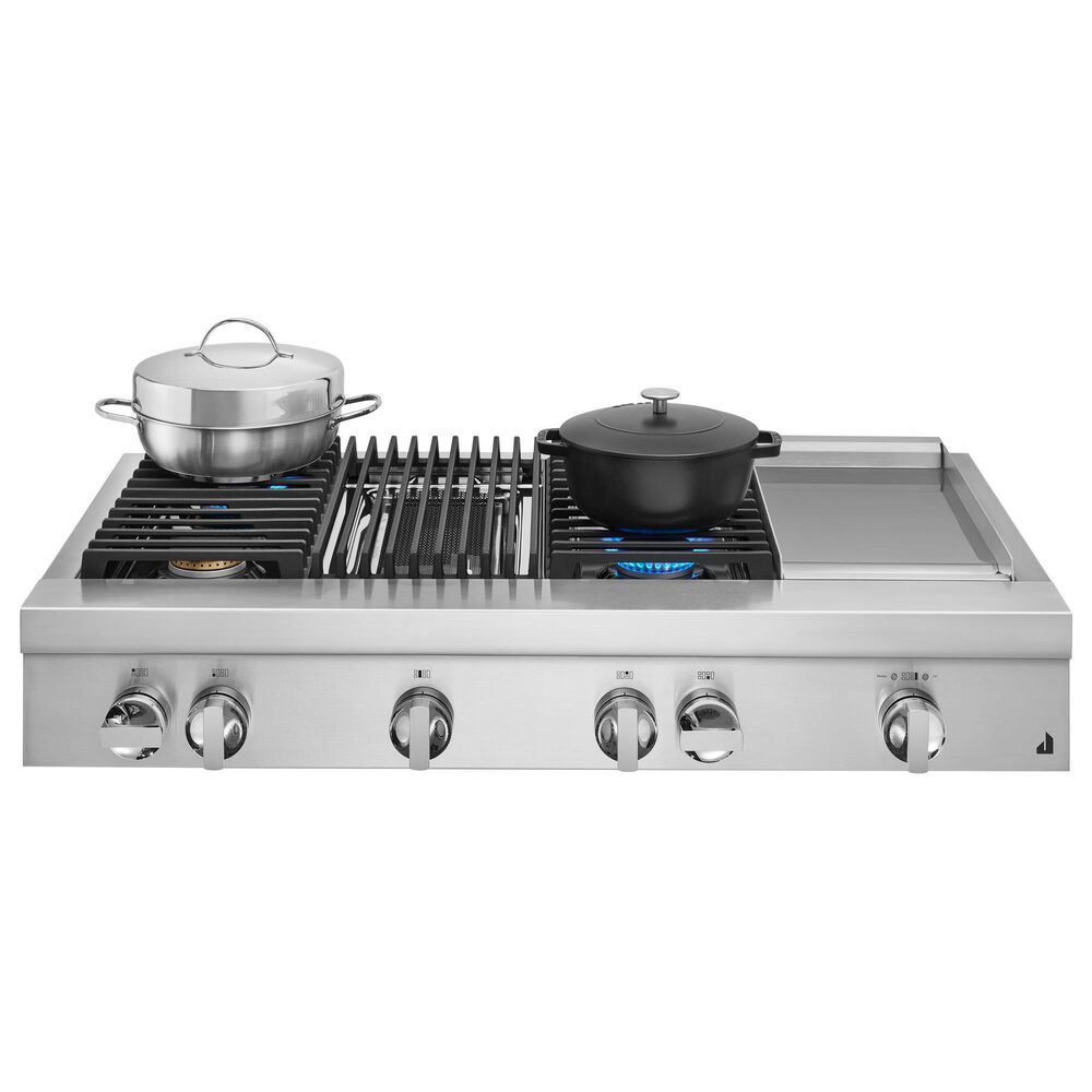 JennAir Noir 48" Gas Rangetop with Griddle and Grill in Stainless
