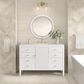 James Martin Vanities Myrrin 48" Vanity in Bright White with 3cm Arctic Fall Solid Surface Top, , large