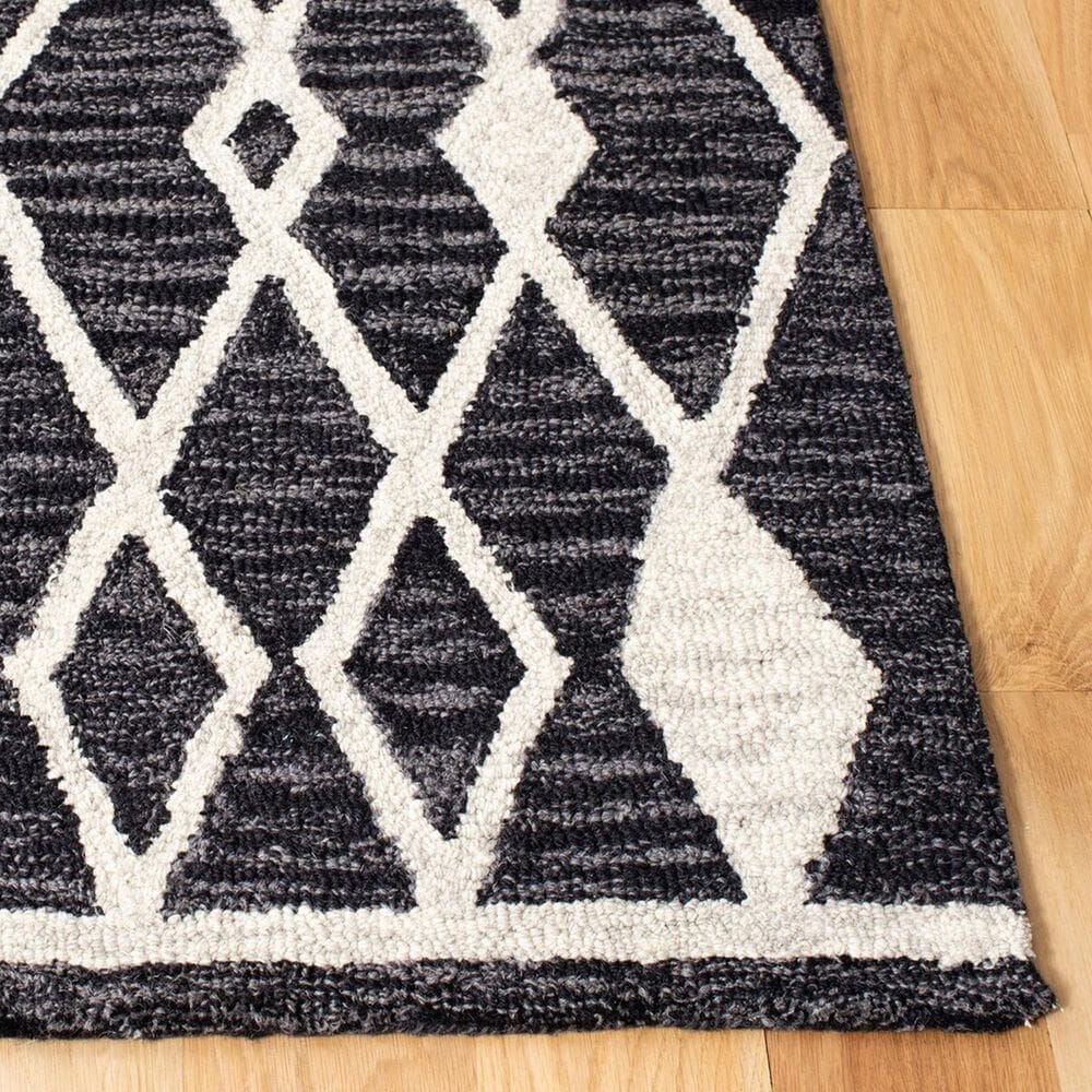Safavieh Micro-Loop MLP157H 3&#39; x 5&#39; Charcoal and Ivory Area Rug, , large
