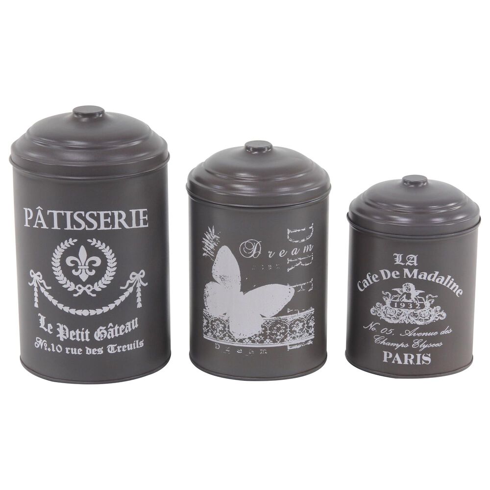 Maple and Jade Assorted Canisters in Grey (Set of 3), , large