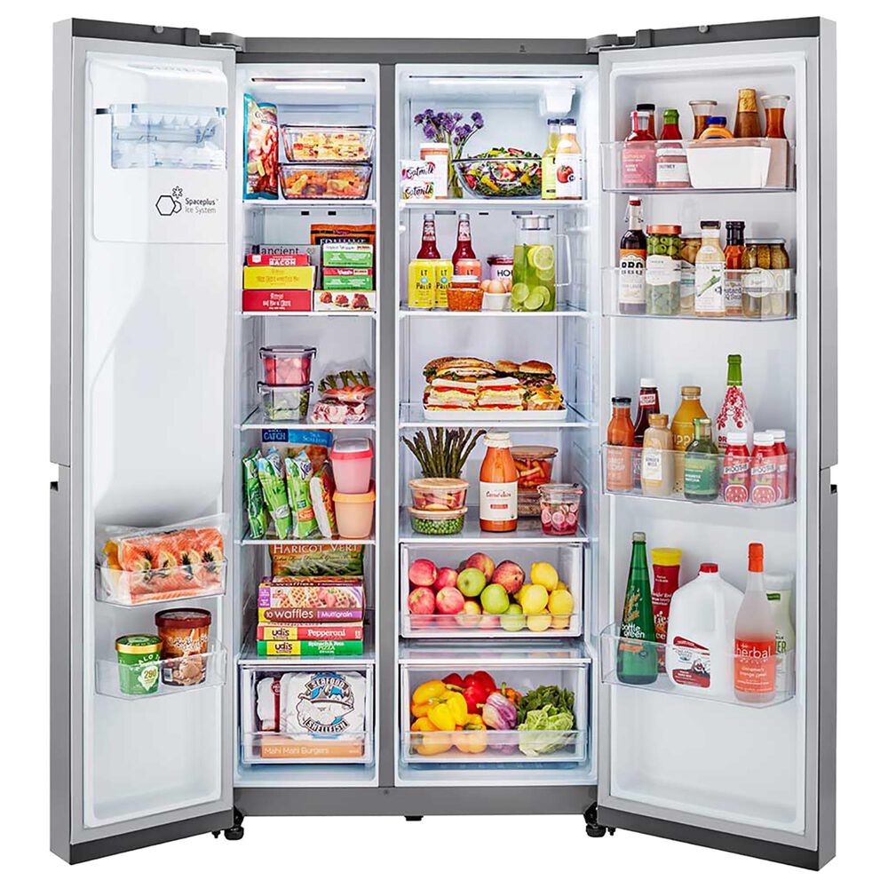 LG 27.2 Cu. Ft. Side-by-Side Refrigerator with Smooth Touch Ice Dispenser in Print Proof Stainless Steel, , large