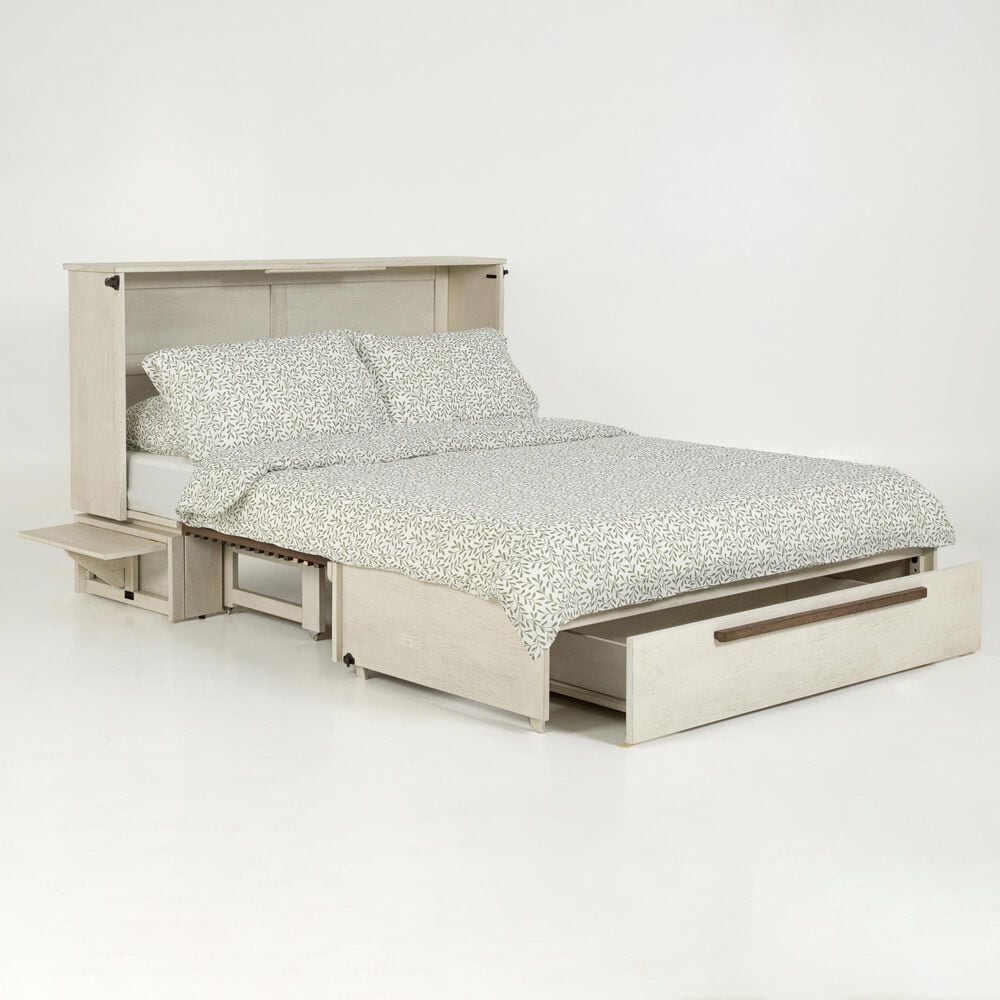 New Day Furniture Louvre Queen Murphy Cabinet Bed with Mattress in Provence and Normandy, , large