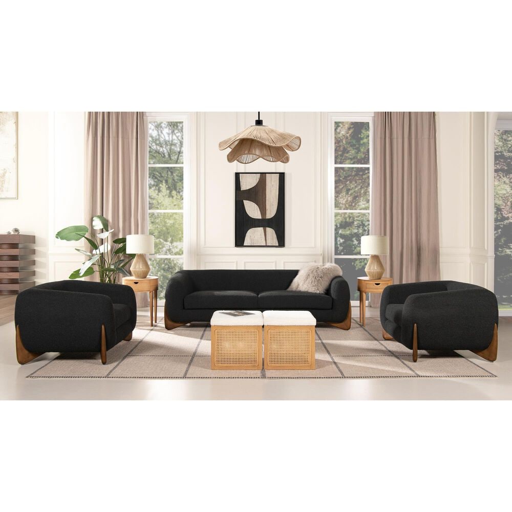 Jennifer Taylor Home Alpine Stationary Sofa in Ebony Black, , large
