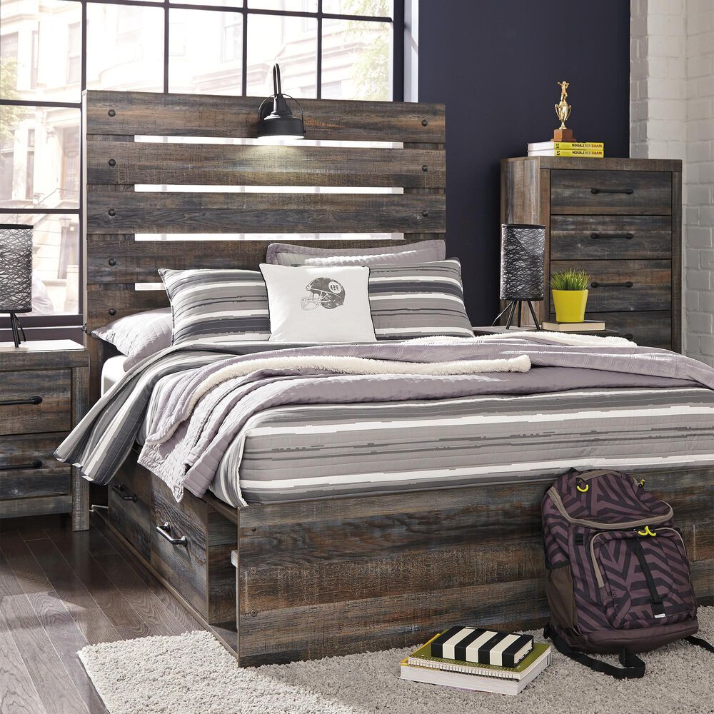 Ashley Drystan Full Storage Bed with 4 Drawers in Brown Rustic, , large