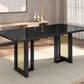 Rta Products Llc Modern Dining Table with Painted Glass Top in Black and Gold, , large