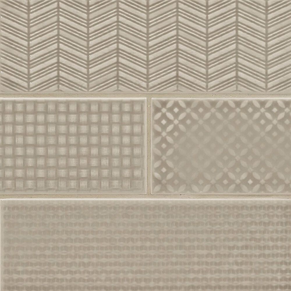 MS International Urbano Warm Concrete 3D Mix 4" x 12" Ceramic Tile Textured, , large