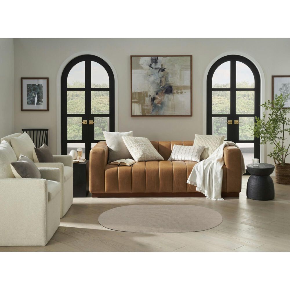 Nourison Courtyard Ivory and Silver 3&#39; x 5&#39; Oval Indoor/Outdoor Area Rug, , large